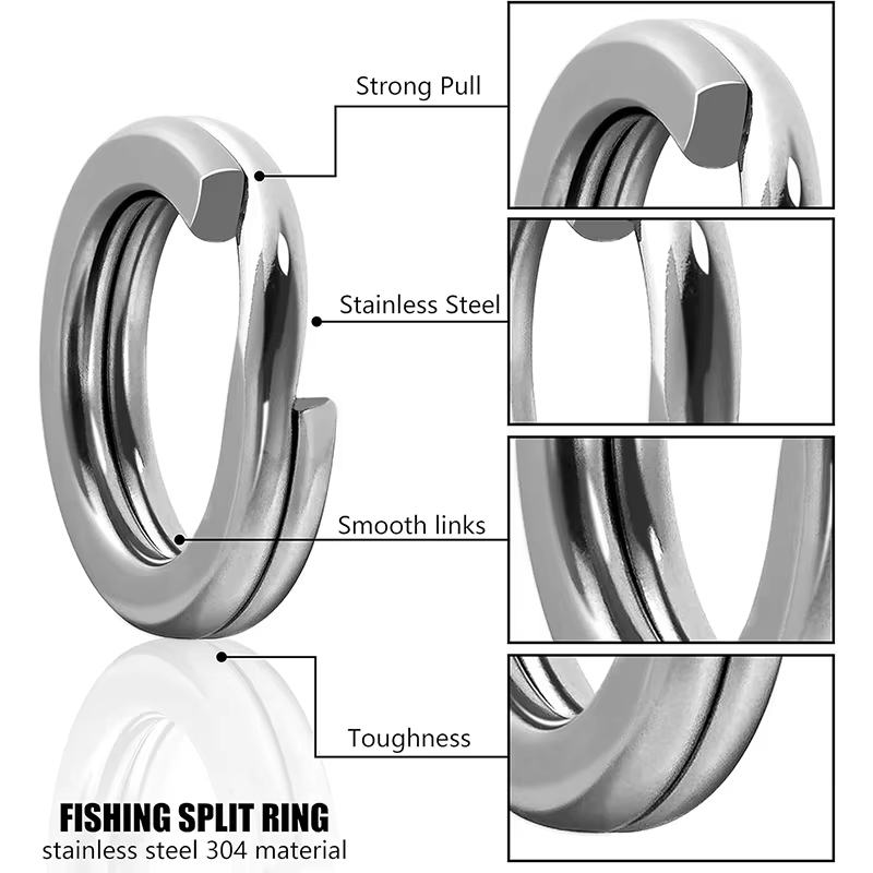 Fishing Lure Kit - 5 Size Stainless Steel Fishing Split